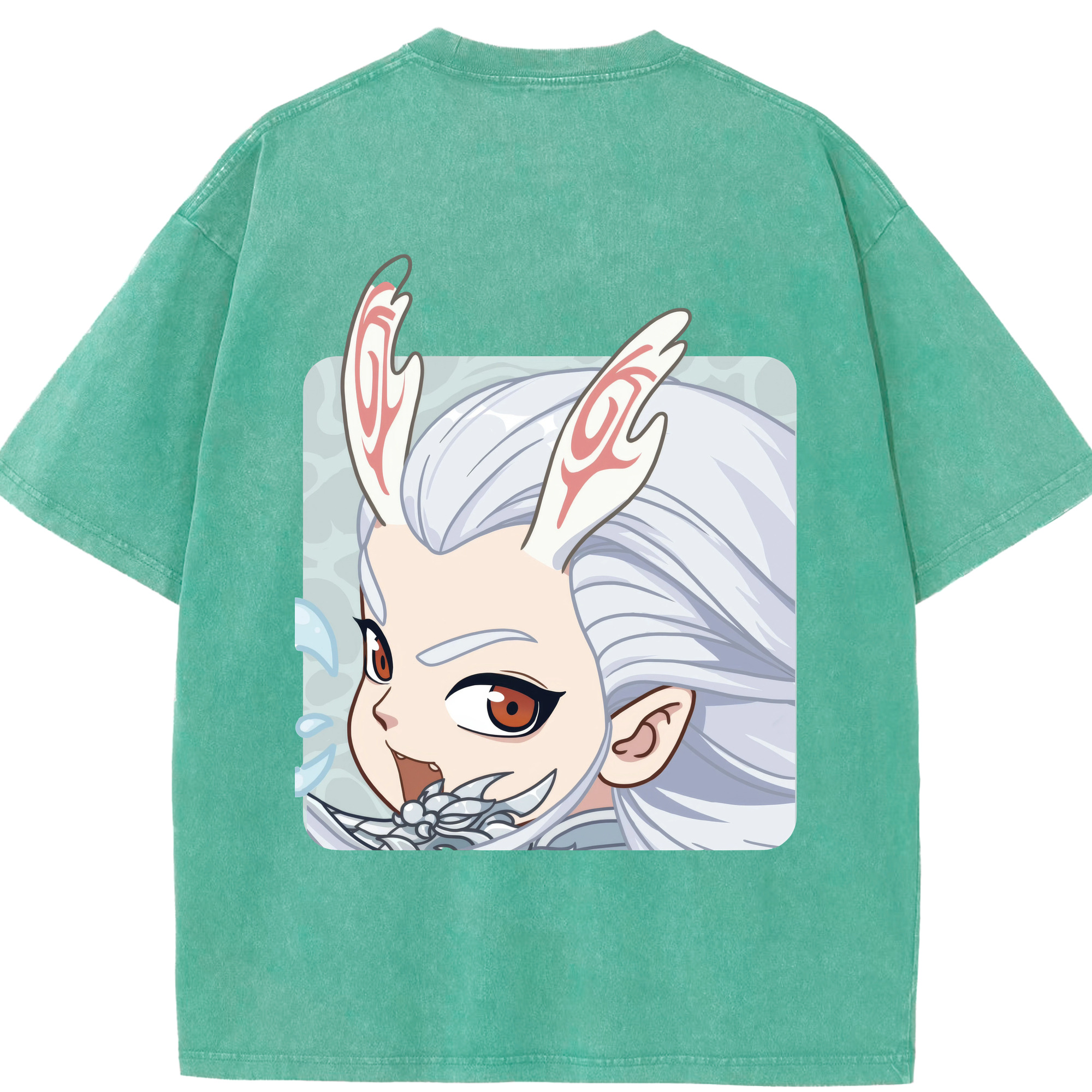 （画像用） Ne Zha 2 ナタ 魔童の大暴れ 綿100% ヴィンテージ風 半袖Tシャツ（背面プリント）